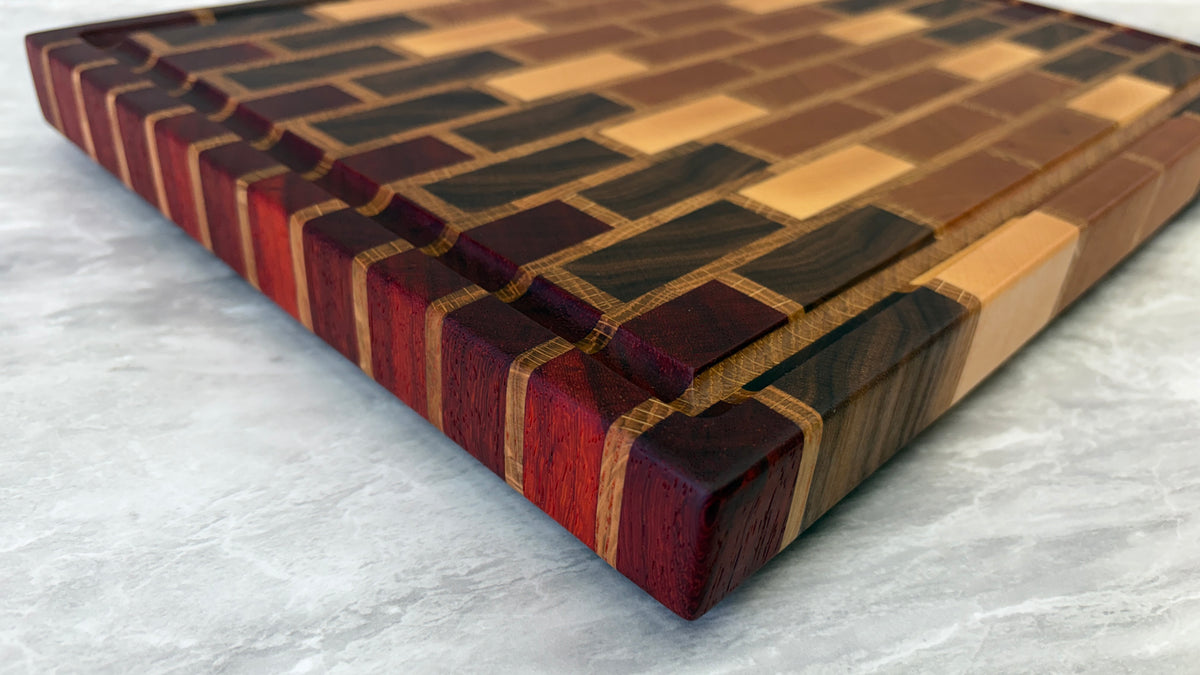Brick Pattern End Grain Cutting Board 11-3/4" x 16" x 1-1/4"