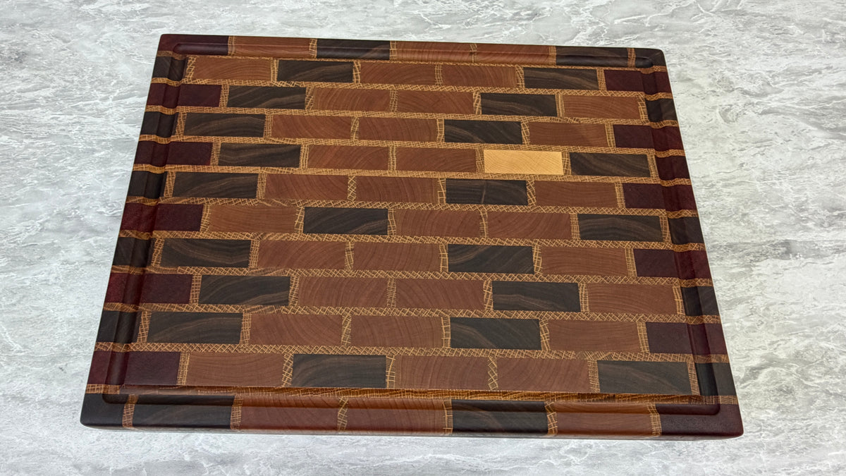 Brick Pattern End Grain Cutting Board 12" x 16" x 1-1/4"