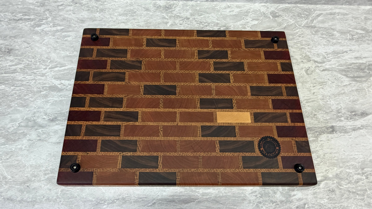 Brick Pattern End Grain Cutting Board 12" x 16" x 1-1/4"