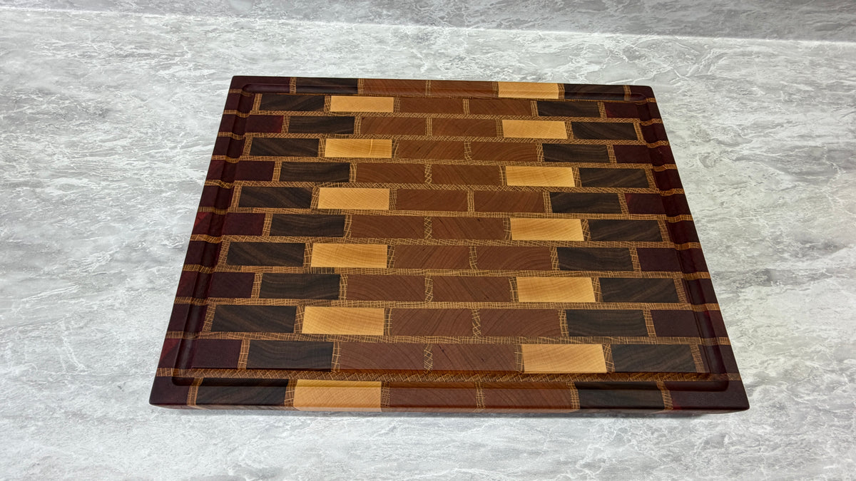 Brick Pattern End Grain Cutting Board 11-3/4" x 16" x 1-1/4"